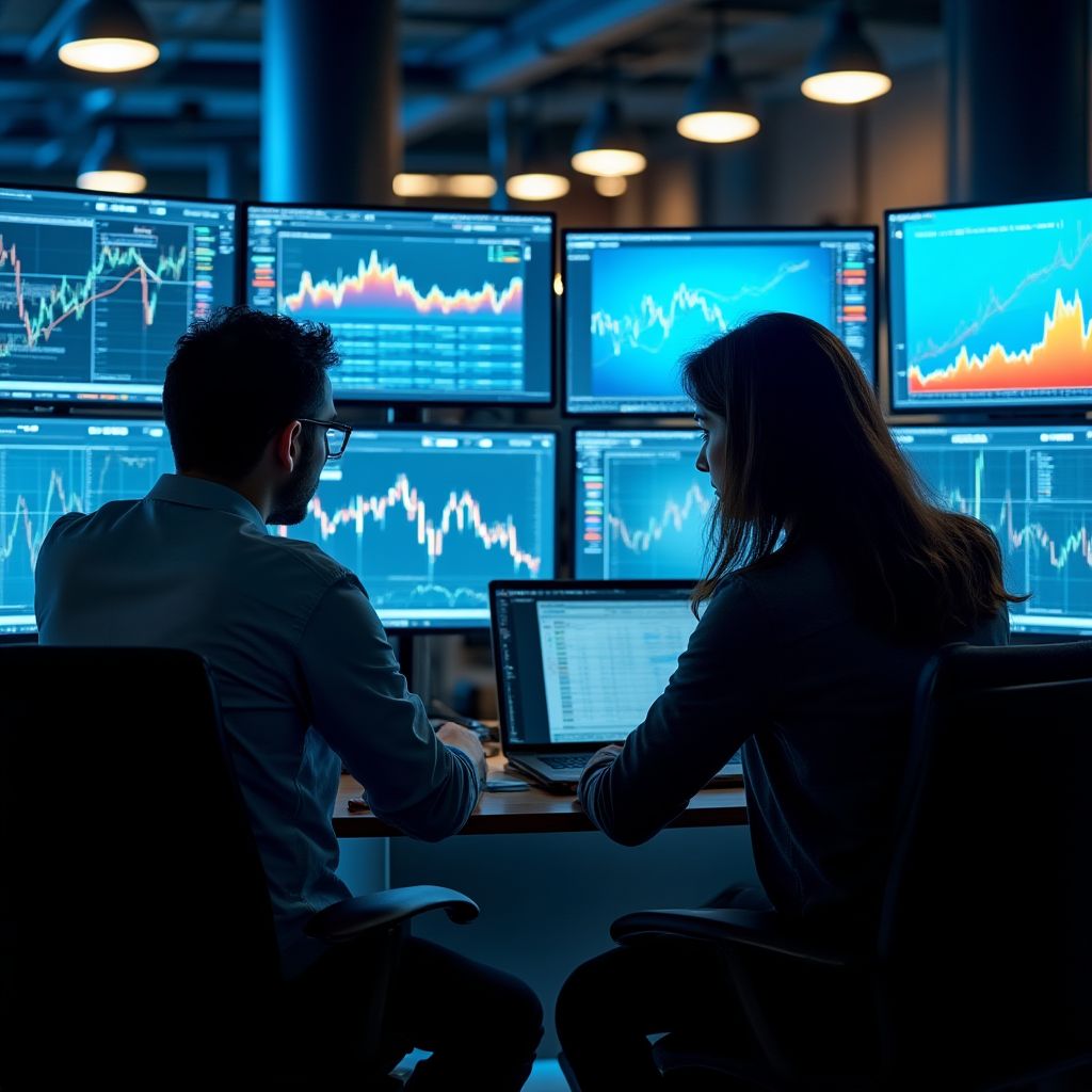 Equipo analizando datos financieros
